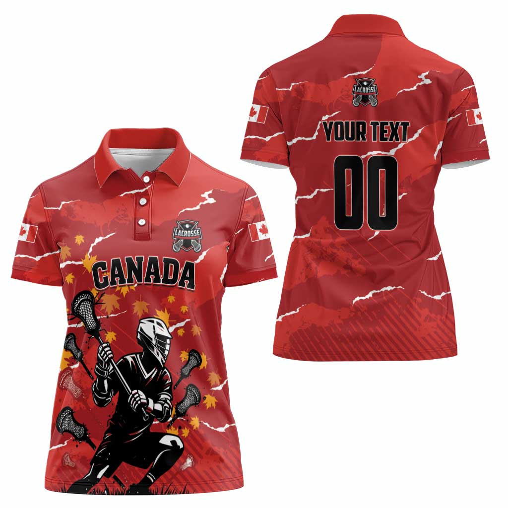 Custom Canada Lacrosse Women Polo Shirt National Summer Sport