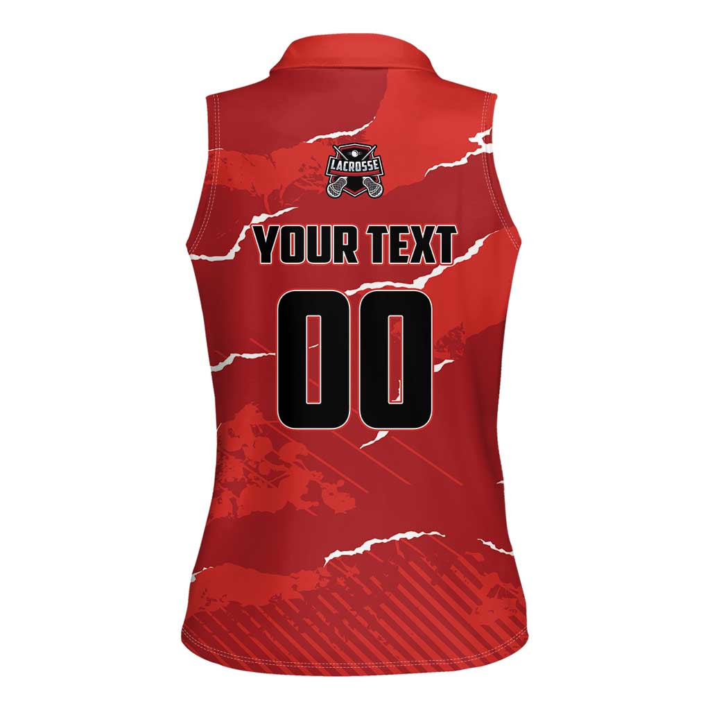 Custom Canada Lacrosse Women Sleeveless Polo Shirt National Summer Sport