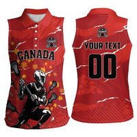 Custom Canada Lacrosse Women Sleeveless Polo Shirt National Summer Sport