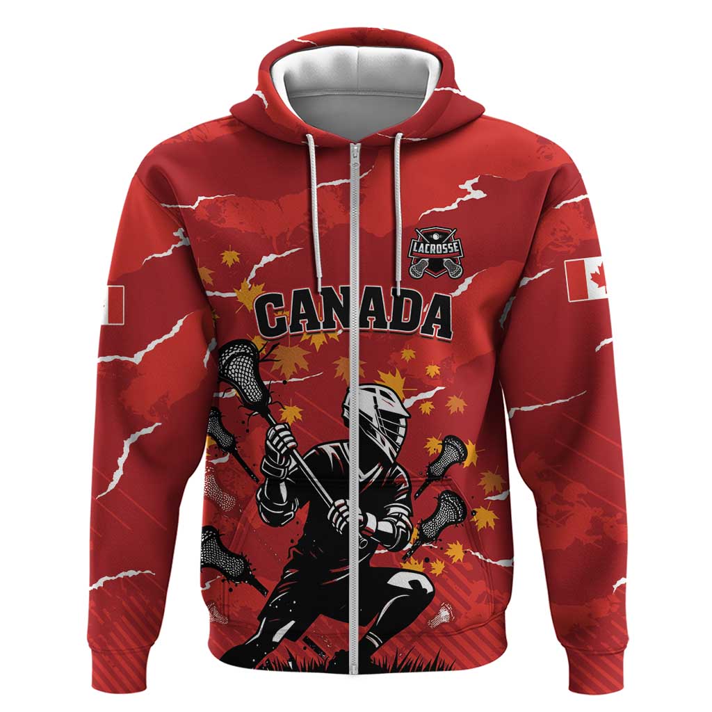 Custom Canada Lacrosse Zip Hoodie National Summer Sport