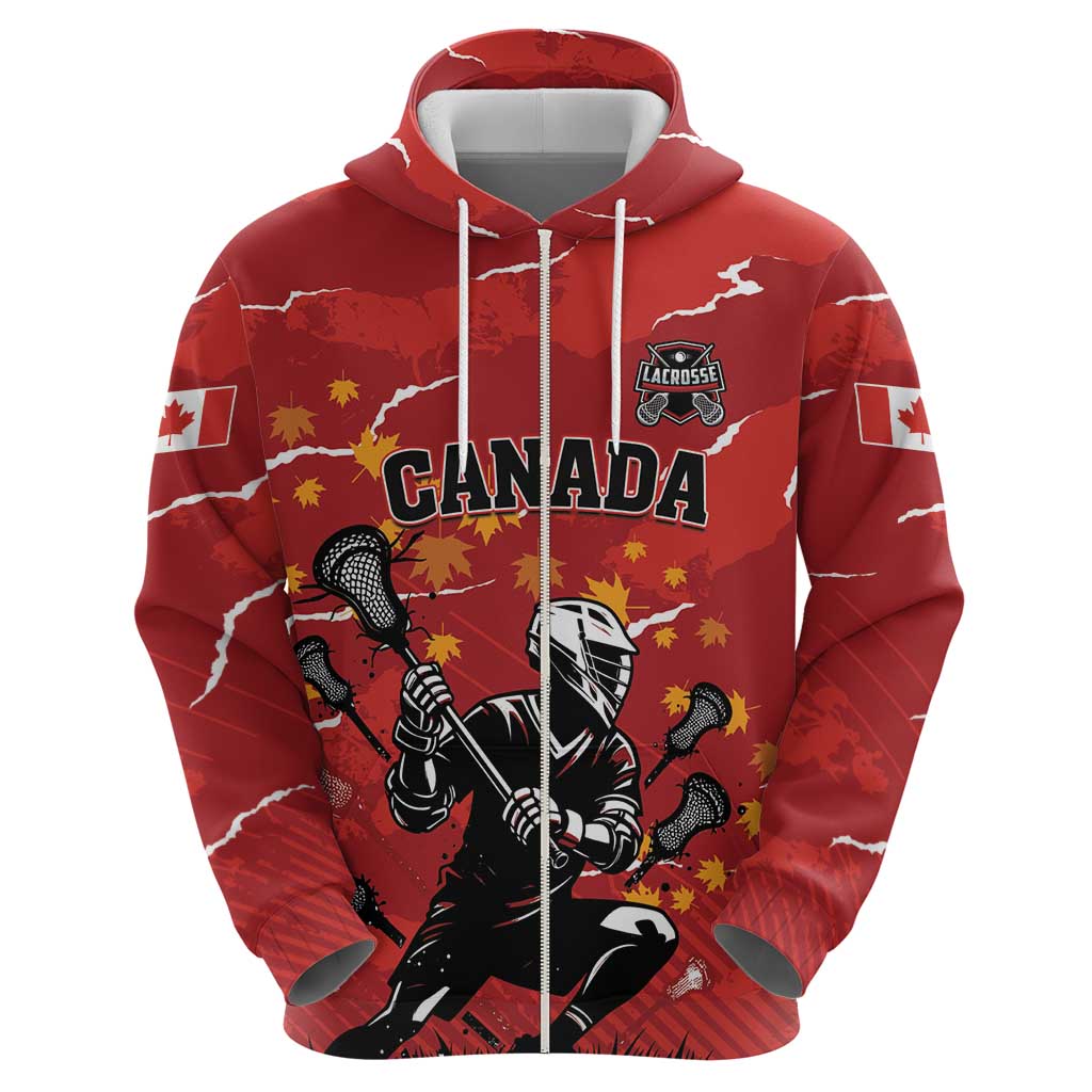 Custom Canada Lacrosse Zip Hoodie National Summer Sport