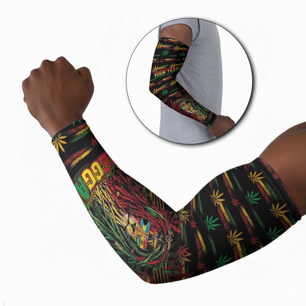 Personalized The Bahamas One Love Reggae Lion Arm Sleeves Caribbean Reggae Spirit