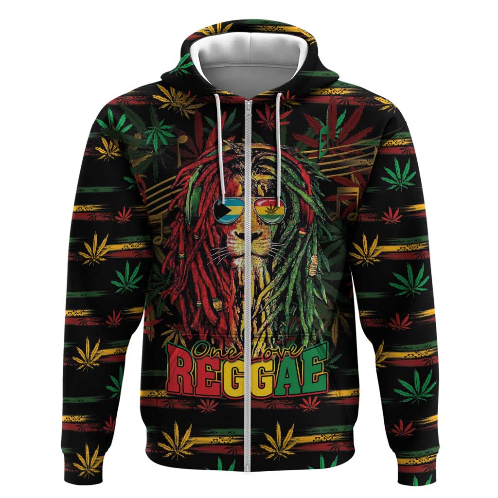 Personalized The Bahamas One Love Reggae Lion Hoodie Caribbean Reggae Spirit
