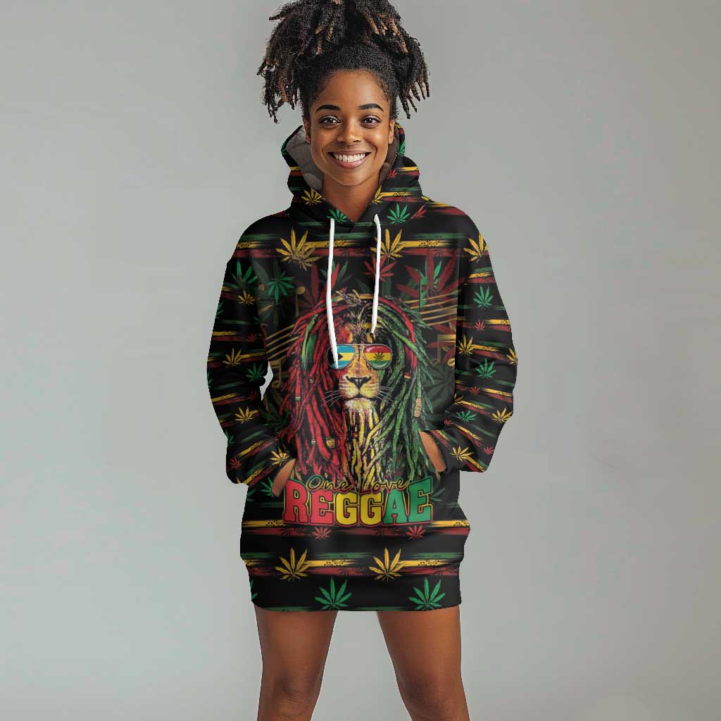 Personalized The Bahamas One Love Reggae Lion Hoodie Dress Caribbean Reggae Spirit