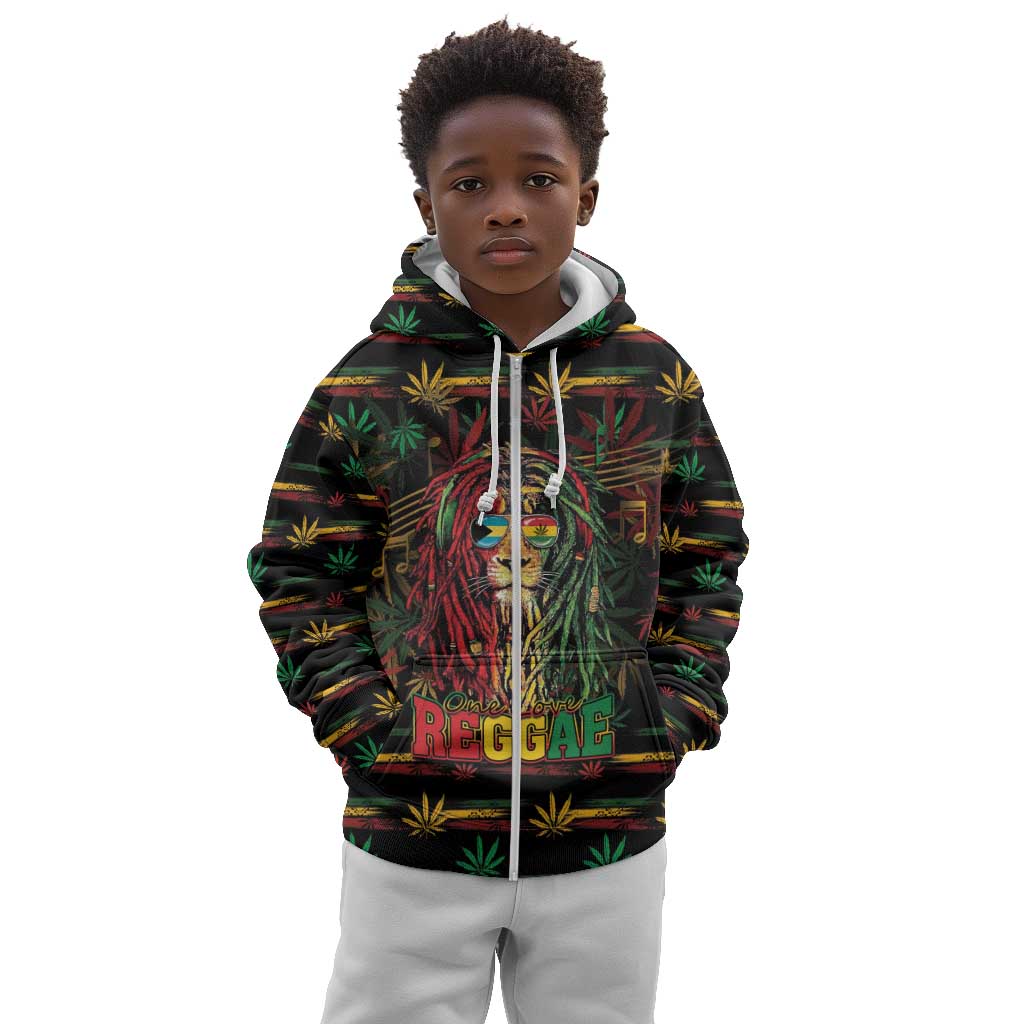 Personalized The Bahamas One Love Reggae Lion Kid Hoodie Caribbean Reggae Spirit