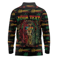 Personalized The Bahamas One Love Reggae Lion Long Sleeve Polo Shirt Caribbean Reggae Spirit