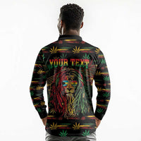 Personalized The Bahamas One Love Reggae Lion Long Sleeve Polo Shirt Caribbean Reggae Spirit