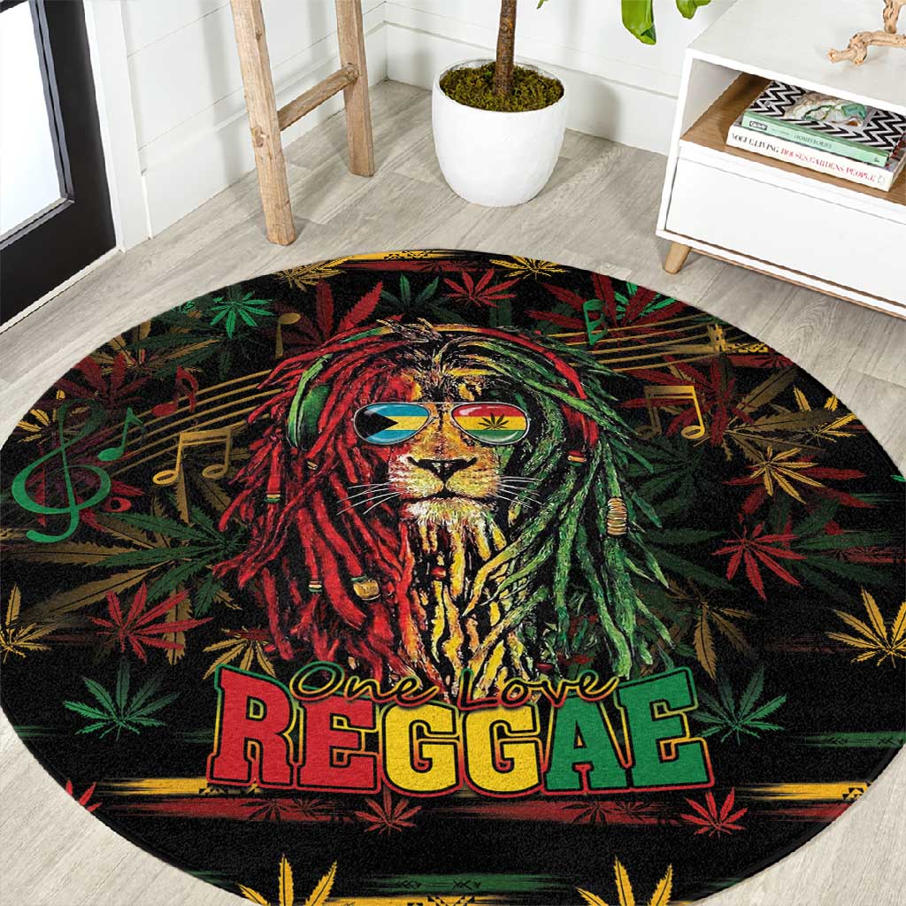 The Bahamas One Love Reggae Lion Round Carpet Caribbean Reggae Spirit