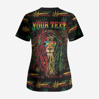 Personalized The Bahamas One Love Reggae Lion Scrub Top Caribbean Reggae Spirit