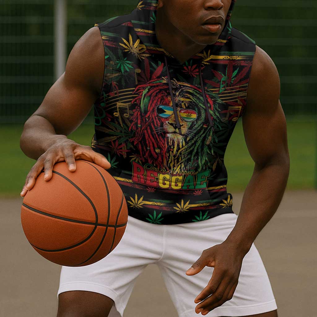 Personalized The Bahamas One Love Reggae Lion Sleeveless Hoodie Caribbean Reggae Spirit