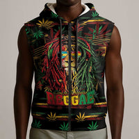 Personalized The Bahamas One Love Reggae Lion Sleeveless Zip Hoodie Caribbean Reggae Spirit