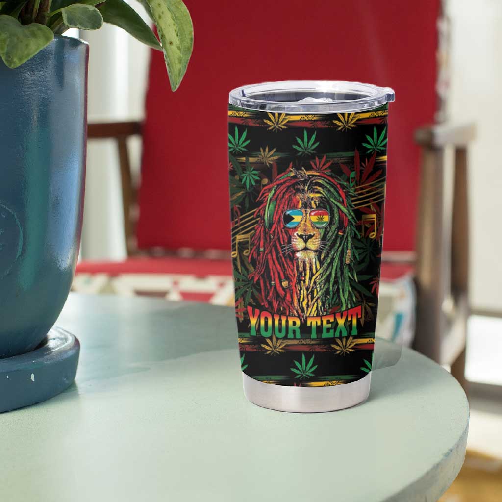 Personalized The Bahamas One Love Reggae Lion Tumbler Cup Caribbean Reggae Spirit