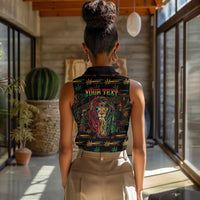 Personalized The Bahamas One Love Reggae Lion Women Sleeveless Polo Shirt Caribbean Reggae Spirit