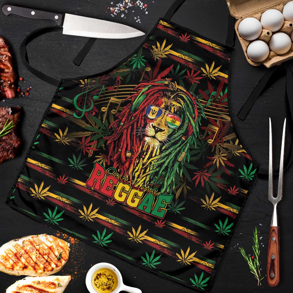 Barbados One Love Reggae Lion Apron Caribbean Reggae Spirit