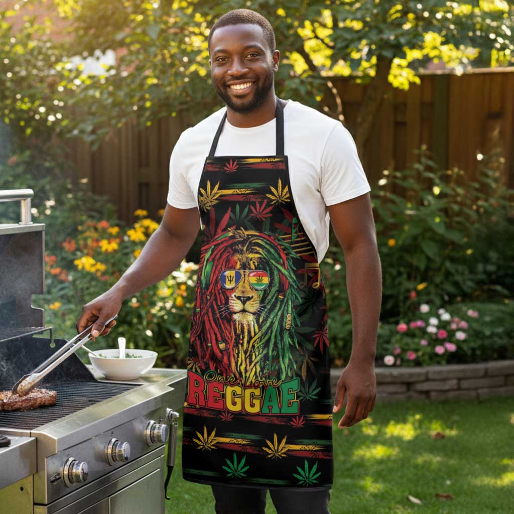 Barbados One Love Reggae Lion Apron Caribbean Reggae Spirit