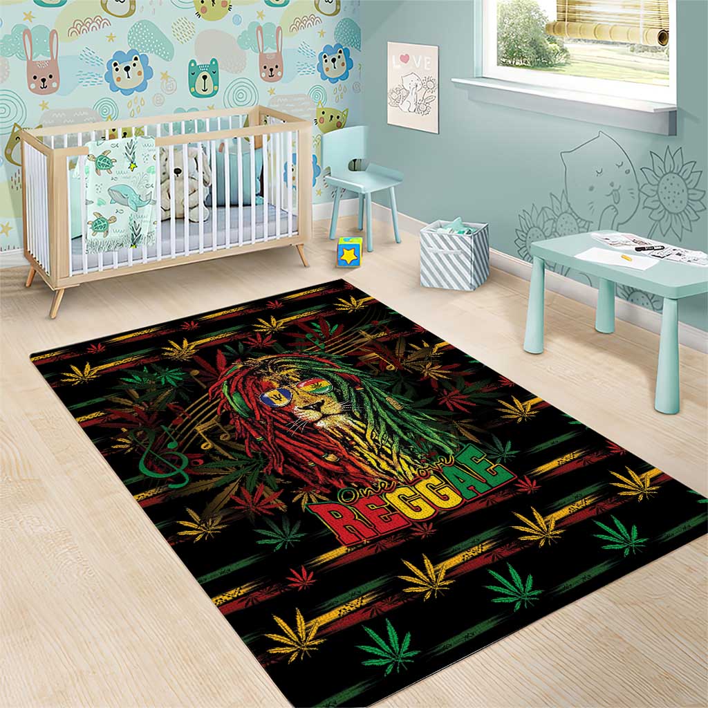 Barbados One Love Reggae Lion Area Rug Caribbean Reggae Spirit