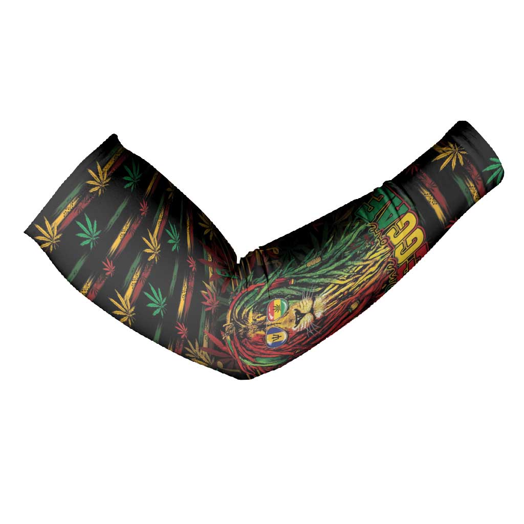 Personalized Barbados One Love Reggae Lion Arm Sleeves Caribbean Reggae Spirit