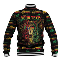 Personalized Barbados One Love Reggae Lion Baseball Jacket Caribbean Reggae Spirit
