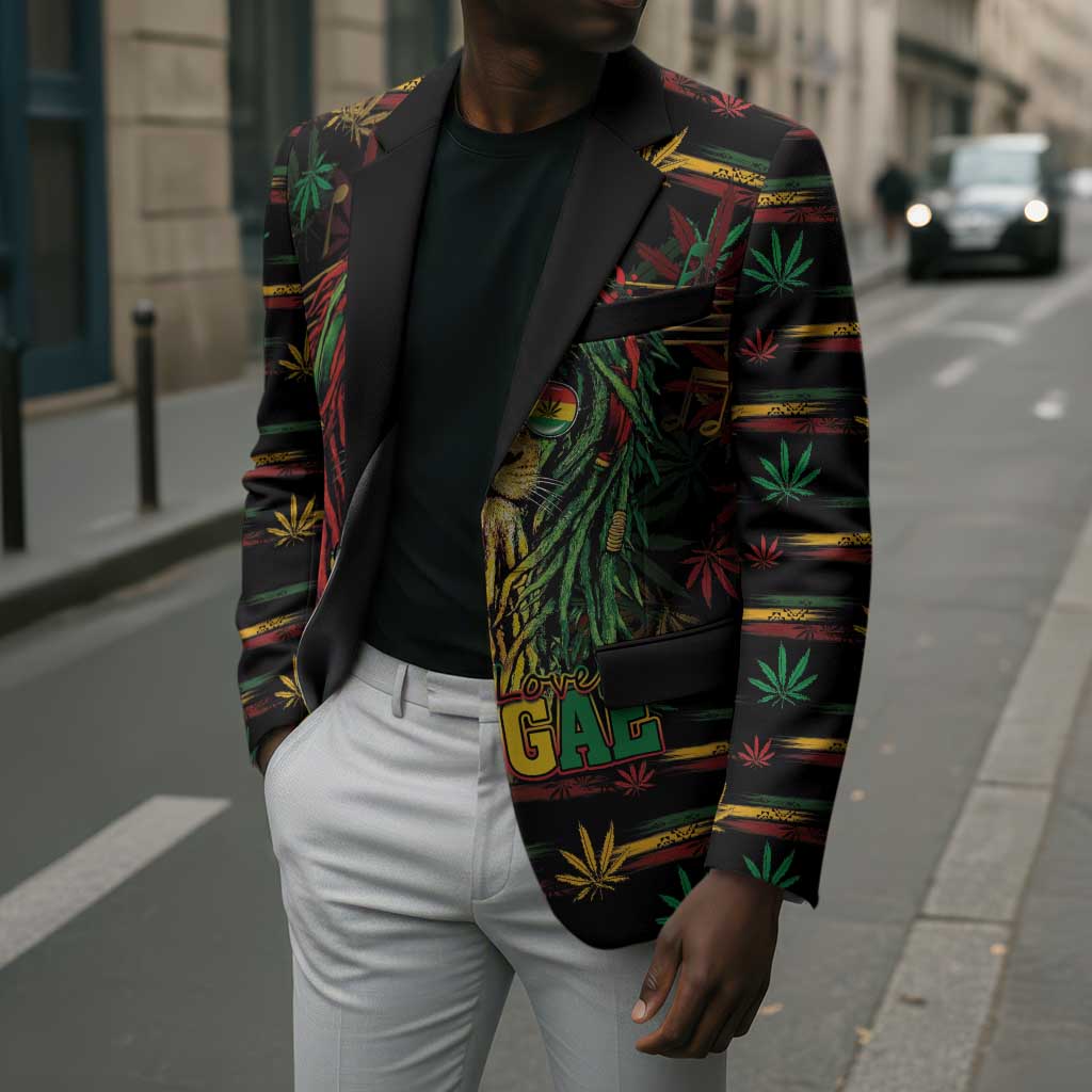 Personalized Barbados One Love Reggae Lion Blazer Caribbean Reggae Spirit