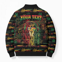 Personalized Barbados One Love Reggae Lion Bomber Puffer Jacket Caribbean Reggae Spirit