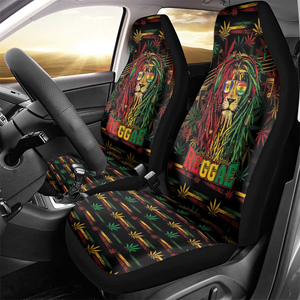 Barbados One Love Reggae Lion Car Seat Cover Caribbean Reggae Spirit