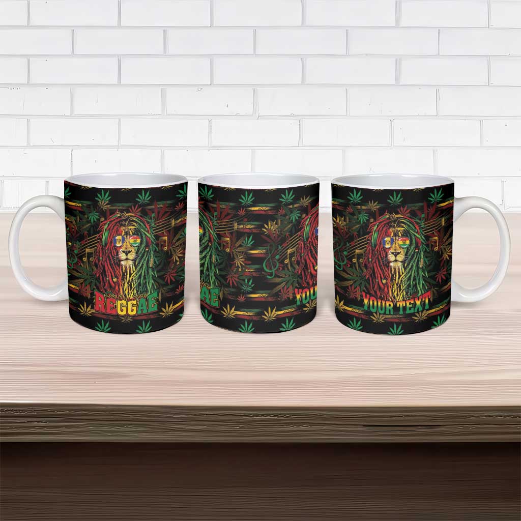 Personalized Barbados One Love Reggae Lion Ceramic Mug Caribbean Reggae Spirit
