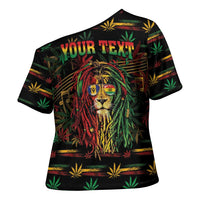 Personalized Barbados One Love Reggae Lion Cross Shoulder Shirt Caribbean Reggae Spirit