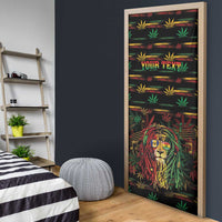 Personalized Barbados One Love Reggae Lion Door Cover Caribbean Reggae Spirit
