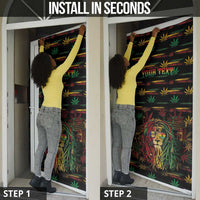 Personalized Barbados One Love Reggae Lion Door Cover Caribbean Reggae Spirit