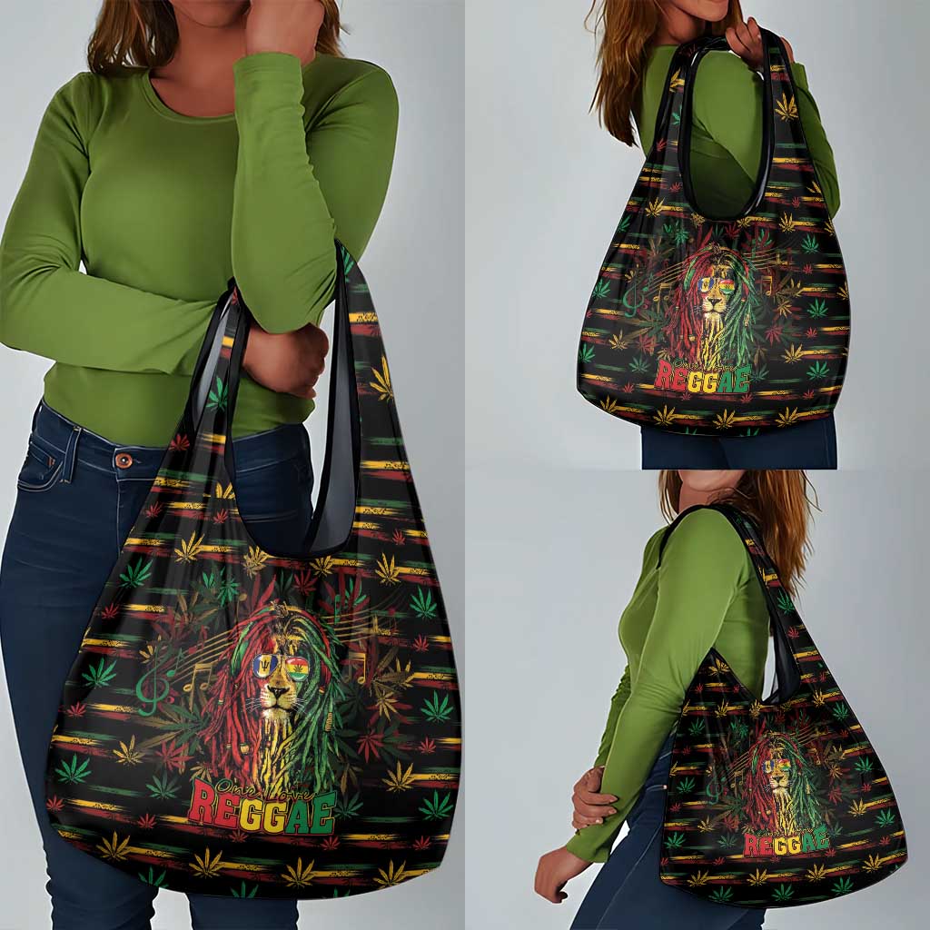Barbados One Love Reggae Lion Grocery Bag Caribbean Reggae Spirit