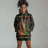 Personalized Barbados One Love Reggae Lion Hoodie Dress Caribbean Reggae Spirit