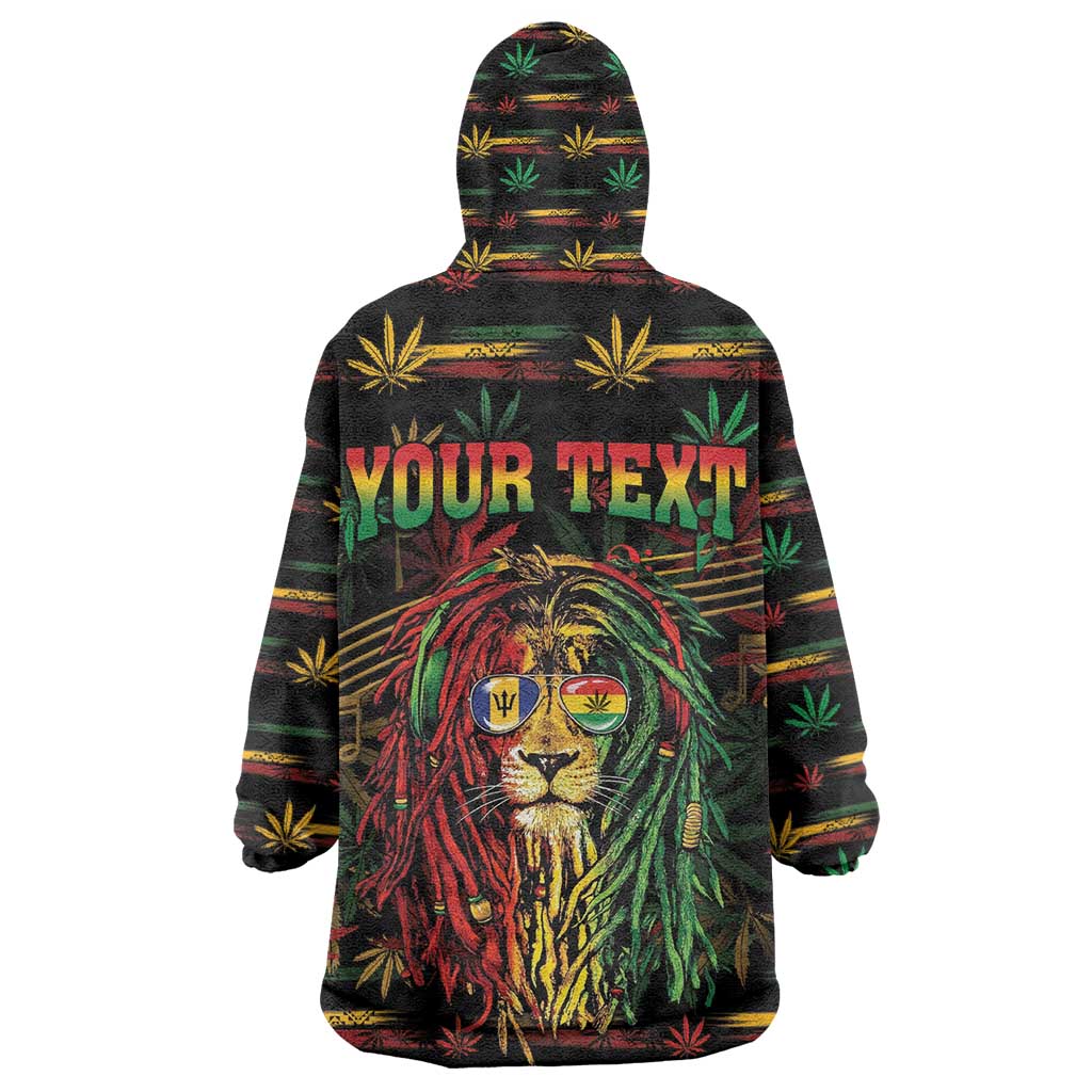 Personalized Barbados One Love Reggae Lion Kid Wearable Blanket Hoodie Caribbean Reggae Spirit