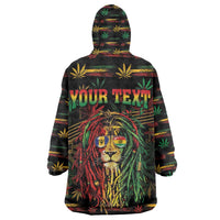 Personalized Barbados One Love Reggae Lion Kid Wearable Blanket Hoodie Caribbean Reggae Spirit