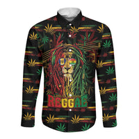 Personalized Barbados One Love Reggae Lion Long Sleeve Button Shirt Caribbean Reggae Spirit