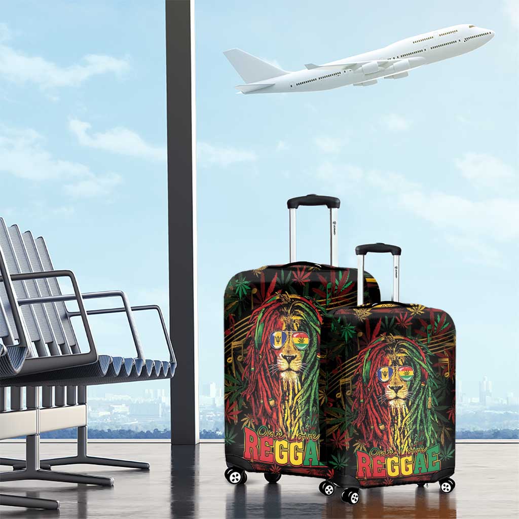 Barbados One Love Reggae Lion Luggage Cover Caribbean Reggae Spirit