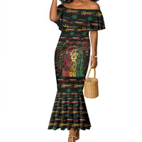 Personalized Barbados One Love Reggae Lion Mermaid Dress Caribbean Reggae Spirit