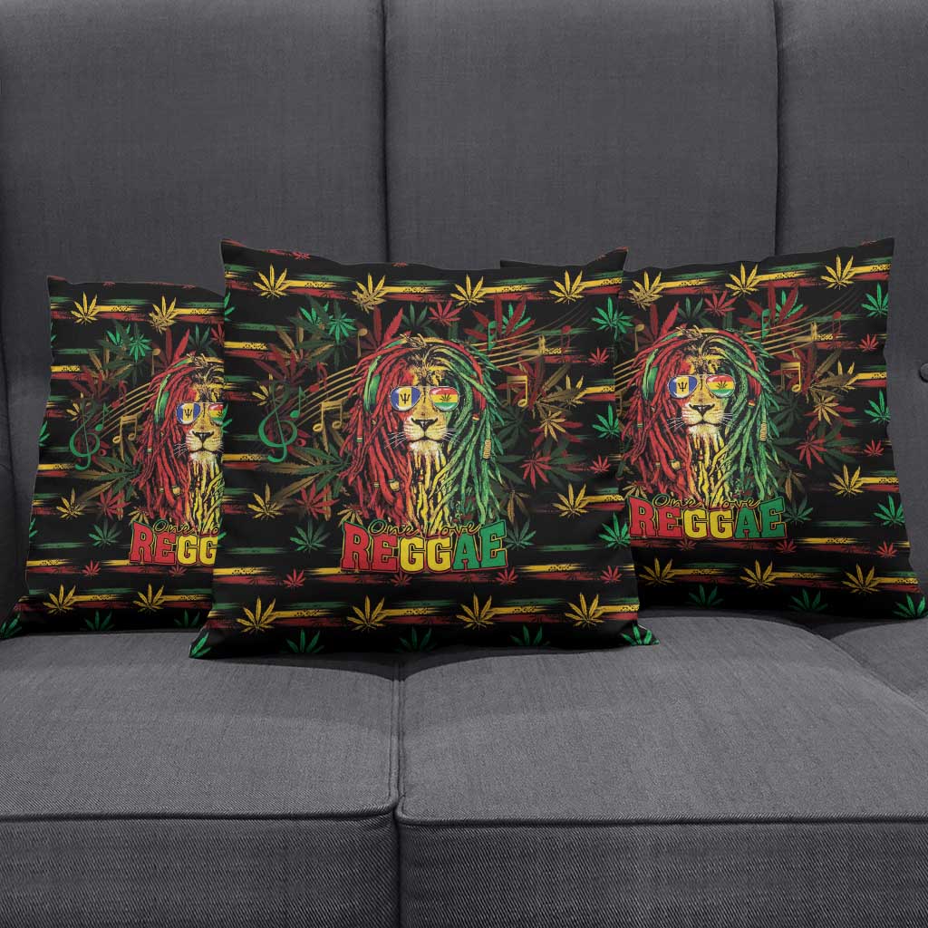 Barbados One Love Reggae Lion Pillow Cover Caribbean Reggae Spirit