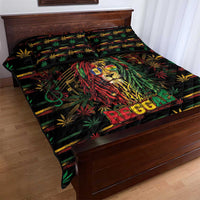 Barbados One Love Reggae Lion Quilt Bed Set Caribbean Reggae Spirit