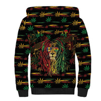 Personalized Barbados One Love Reggae Lion Sherpa Hoodie Caribbean Reggae Spirit