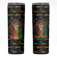 Personalized Barbados One Love Reggae Lion Skinny Tumbler Caribbean Reggae Spirit