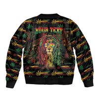 Personalized Barbados One Love Reggae Lion Sleeve Zip Bomber Jacket Caribbean Reggae Spirit