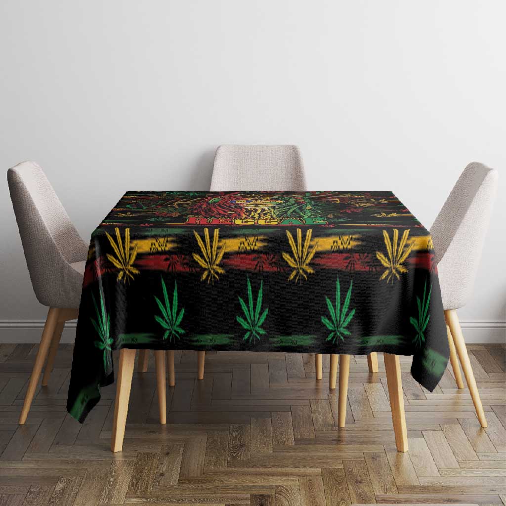 Barbados One Love Reggae Lion Tablecloth Caribbean Reggae Spirit