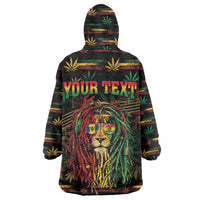 Personalized Barbados One Love Reggae Lion Wearable Blanket Hoodie Caribbean Reggae Spirit