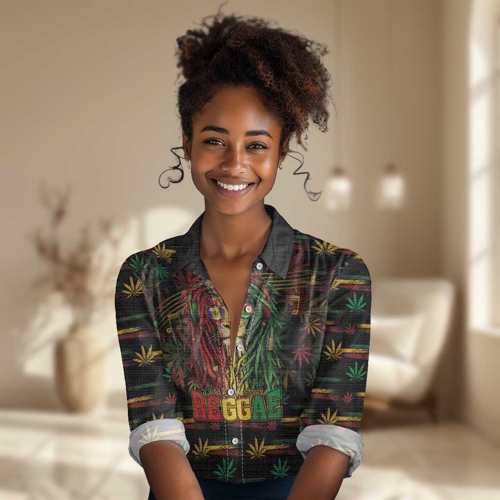 Personalized Barbados One Love Reggae Lion Women Casual Shirt Caribbean Reggae Spirit