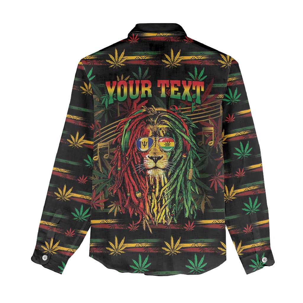 Personalized Barbados One Love Reggae Lion Women Casual Shirt Caribbean Reggae Spirit
