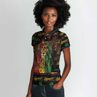 Personalized Barbados One Love Reggae Lion Women Polo Shirt Caribbean Reggae Spirit