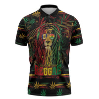 Personalized Barbados One Love Reggae Lion Zipper Polo Shirt Caribbean Reggae Spirit