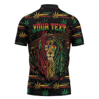 Personalized Barbados One Love Reggae Lion Zipper Polo Shirt Caribbean Reggae Spirit