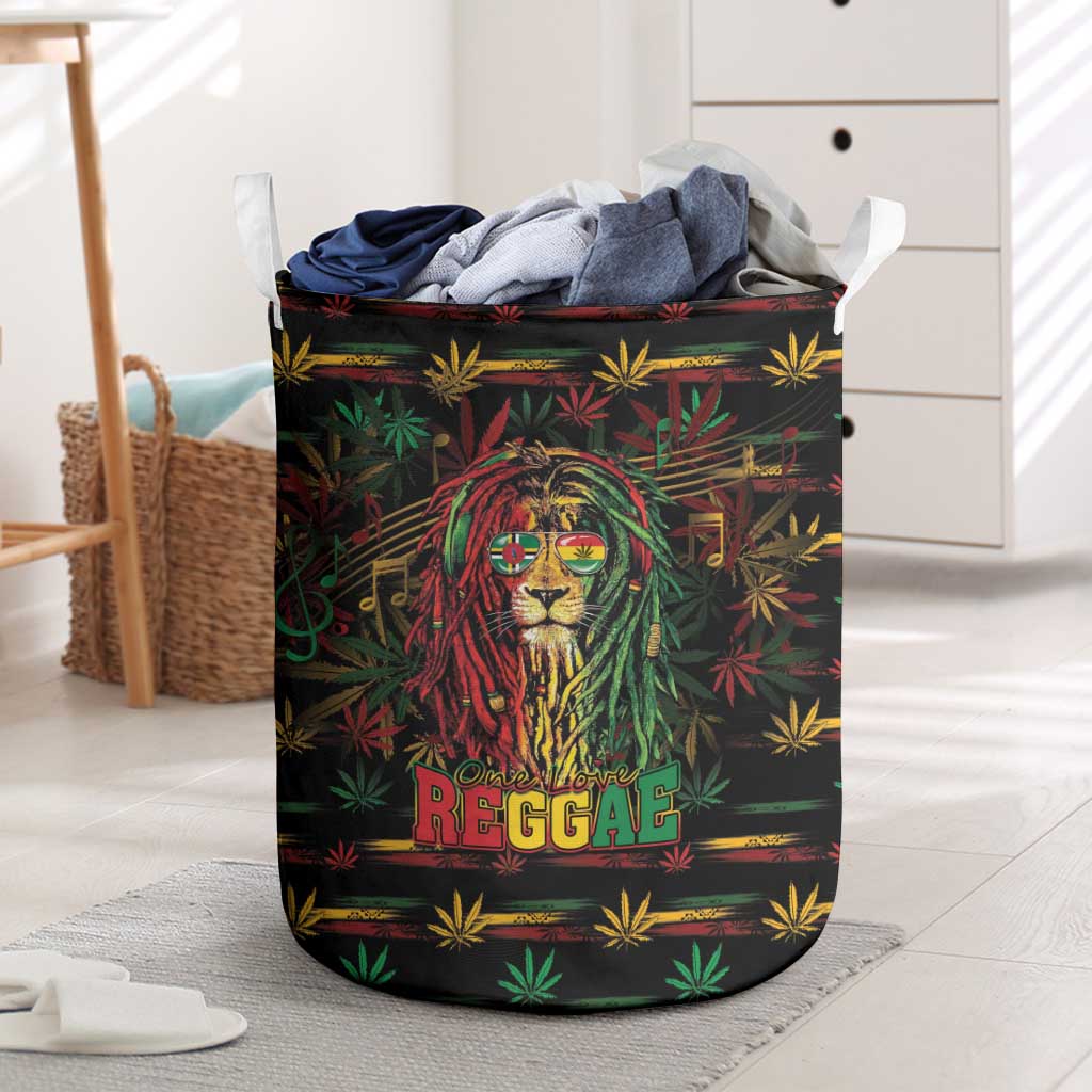Dominica One Love Reggae Lion Laundry Basket Caribbean Reggae Spirit