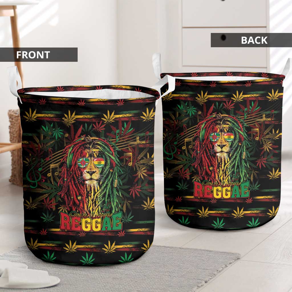 Dominica One Love Reggae Lion Laundry Basket Caribbean Reggae Spirit